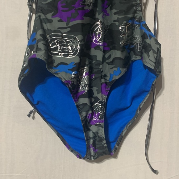 Ecko Red Gray Camo One Piece Swimsuit - Picture 4 of 7